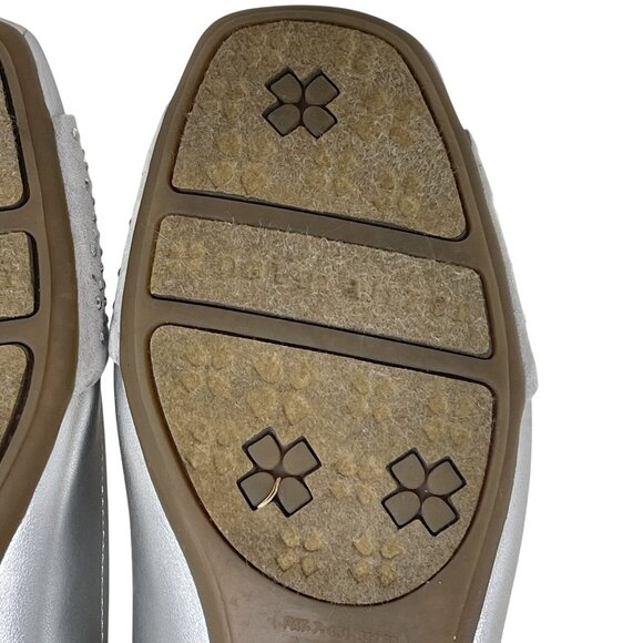 NWOB Naturalizer Vine Square Toe Ballet Flats, Silver, Size 9.5M - Picture 8 of 15